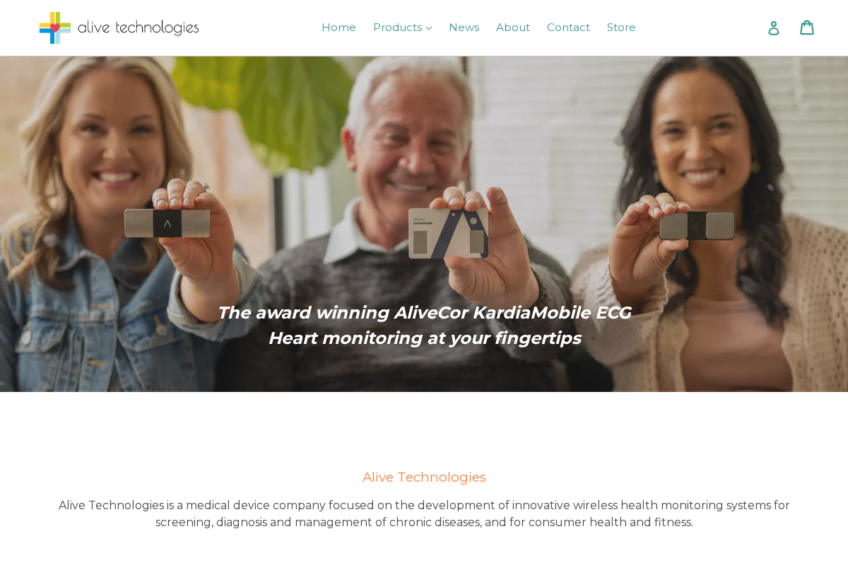 Alive Technologies homepage screenshot