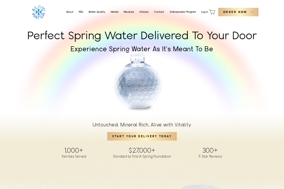 Alive Water homepage screenshot