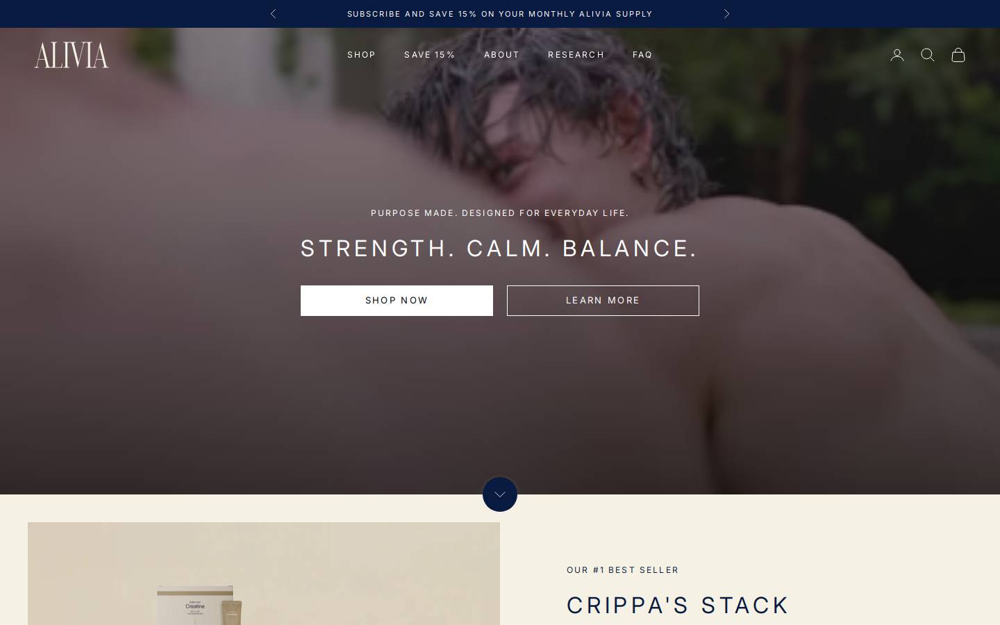 aliviawellness.com homepage screenshot