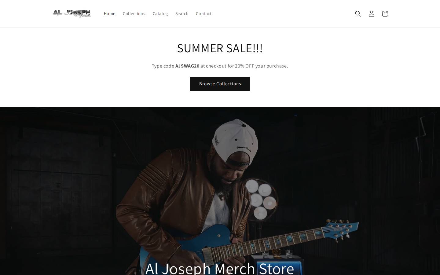 aljosephmerch.com homepage screenshot