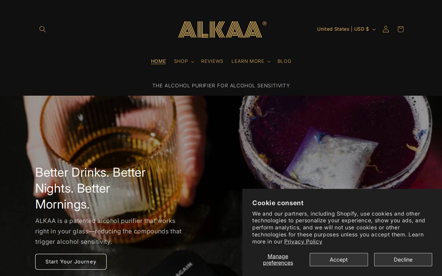 alkaa.com homepage screenshot