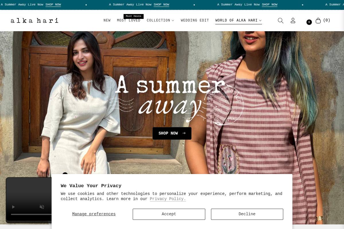 alkahari.com homepage screenshot