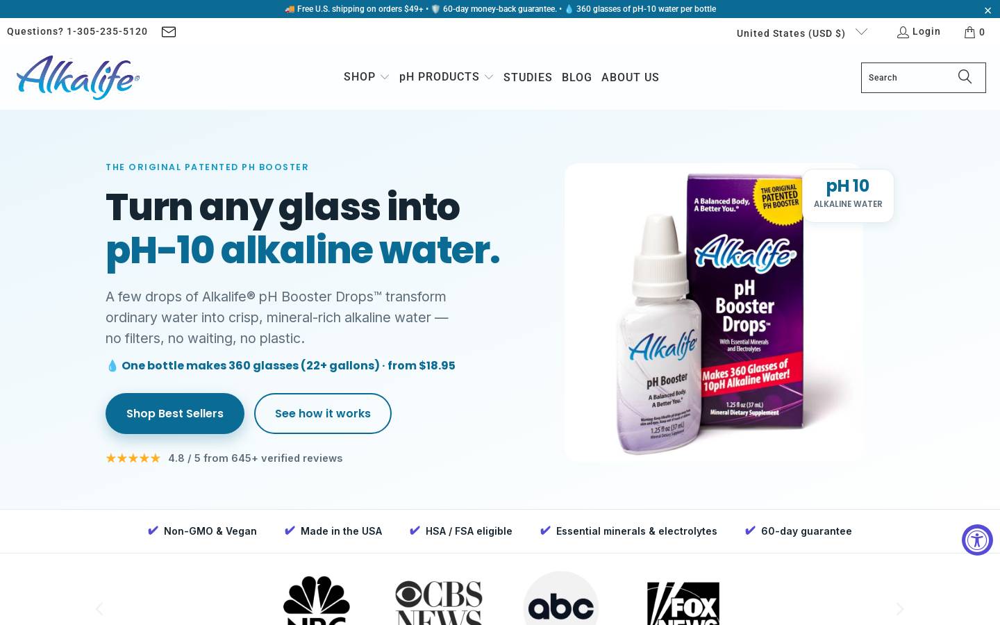 Alkalife International homepage screenshot