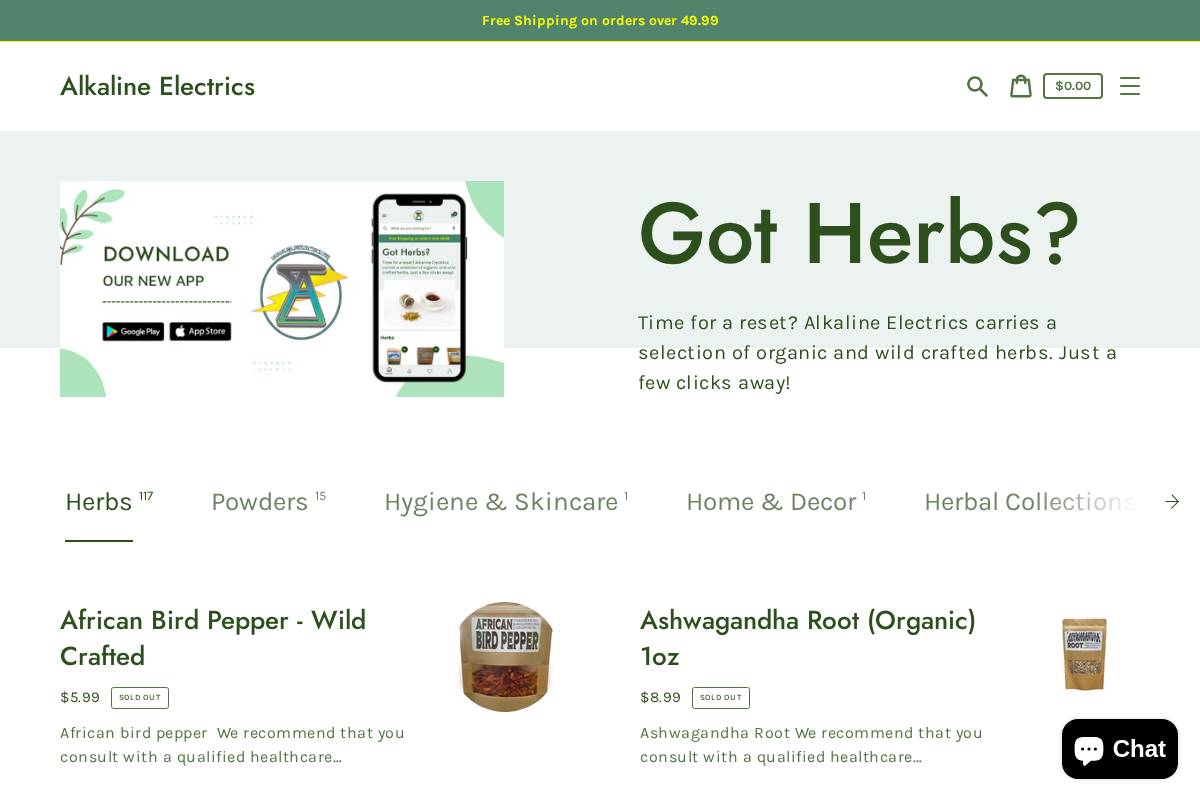 Alkalineelectrics homepage screenshot