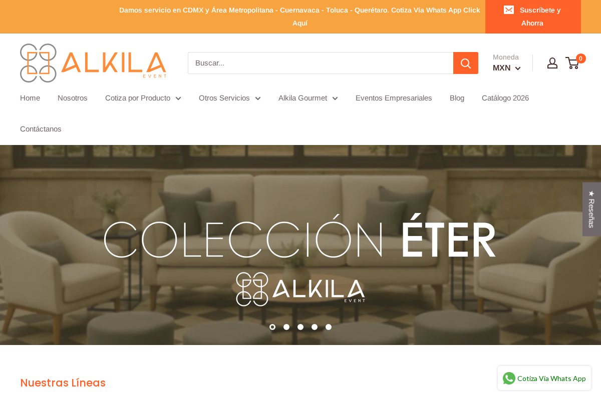 Alkila Event. homepage screenshot
