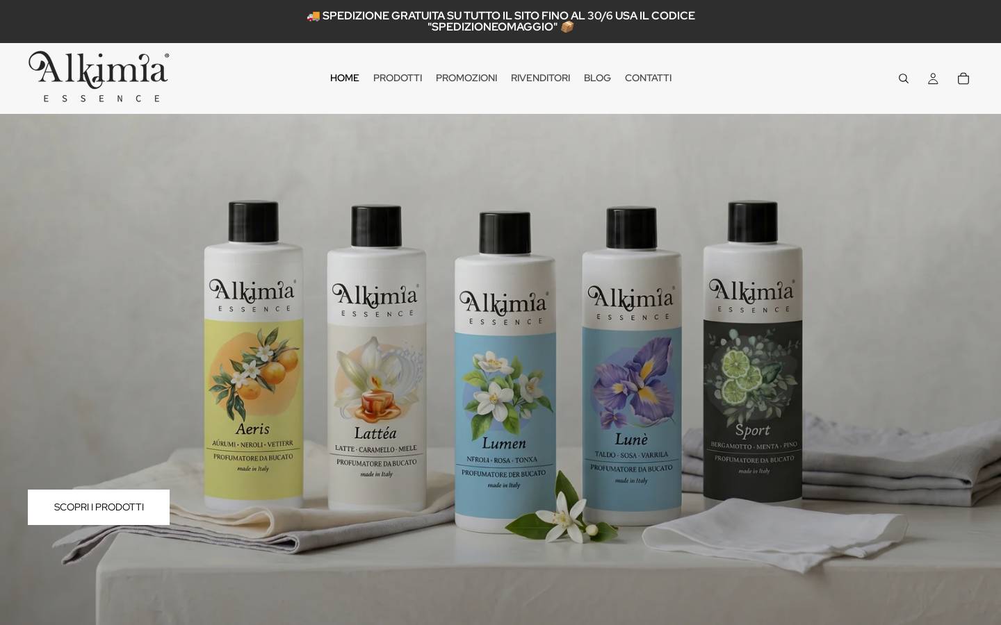 Alkimiaessence homepage screenshot