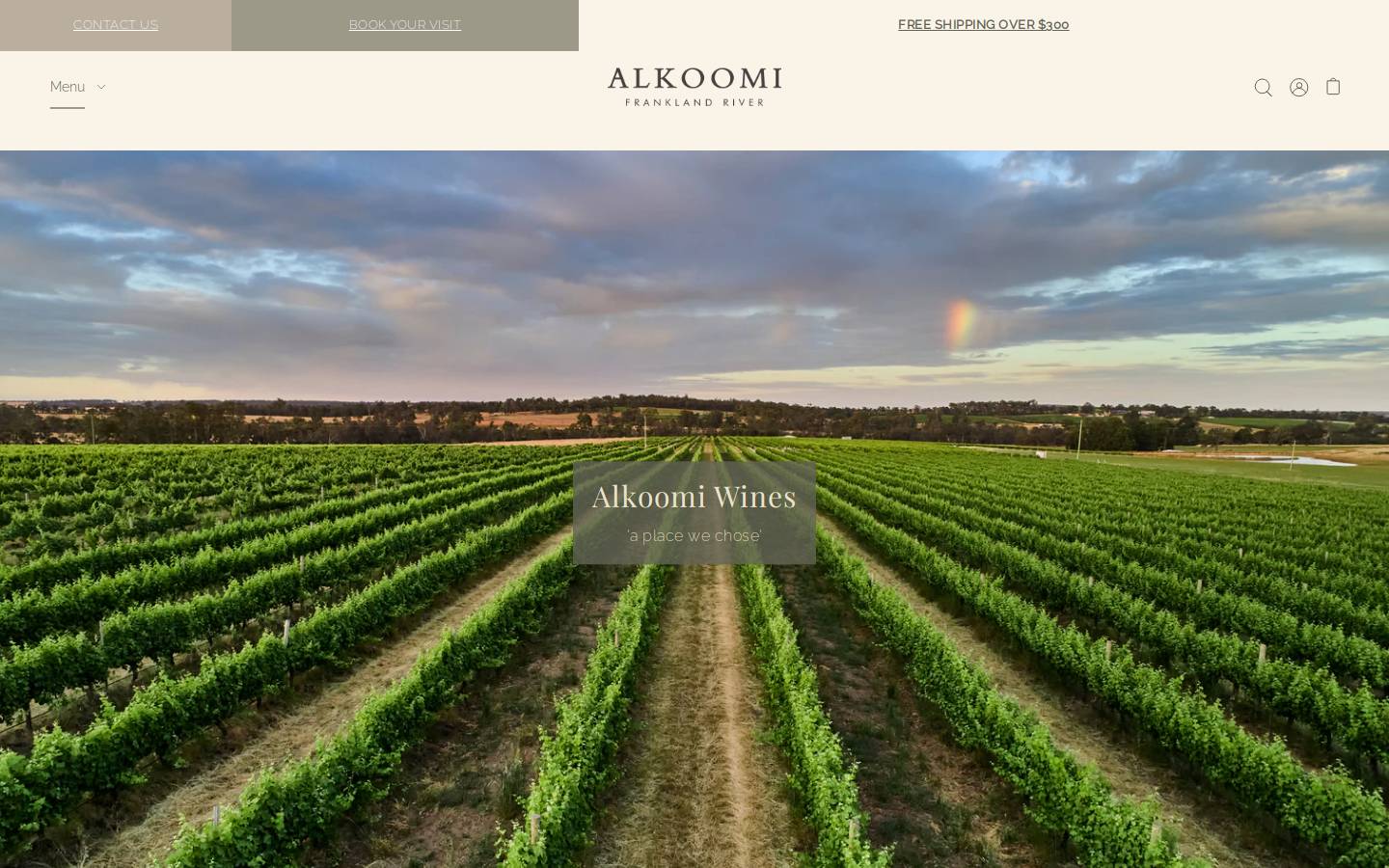 alkoomiwines.com.au homepage screenshot