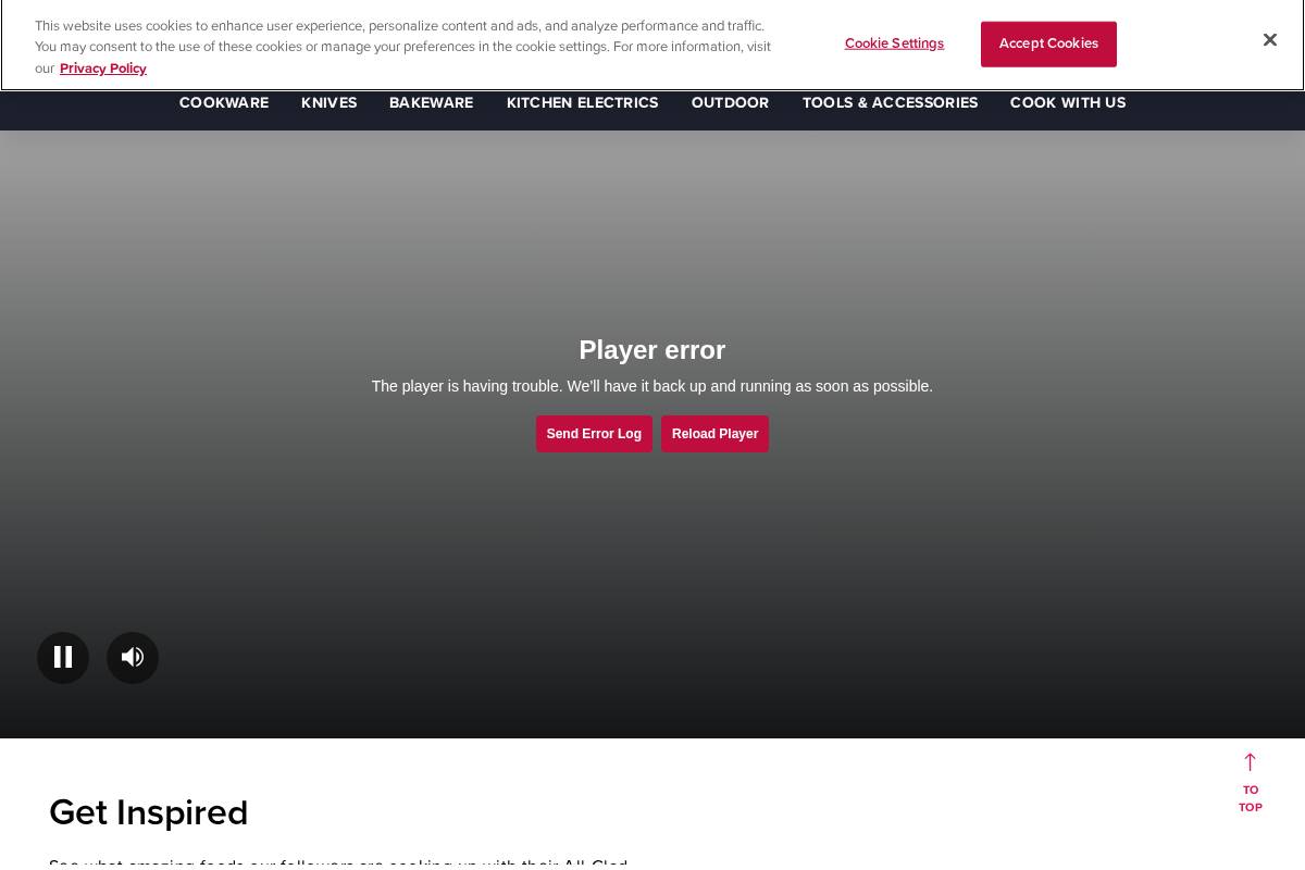 all-clad.com homepage screenshot
