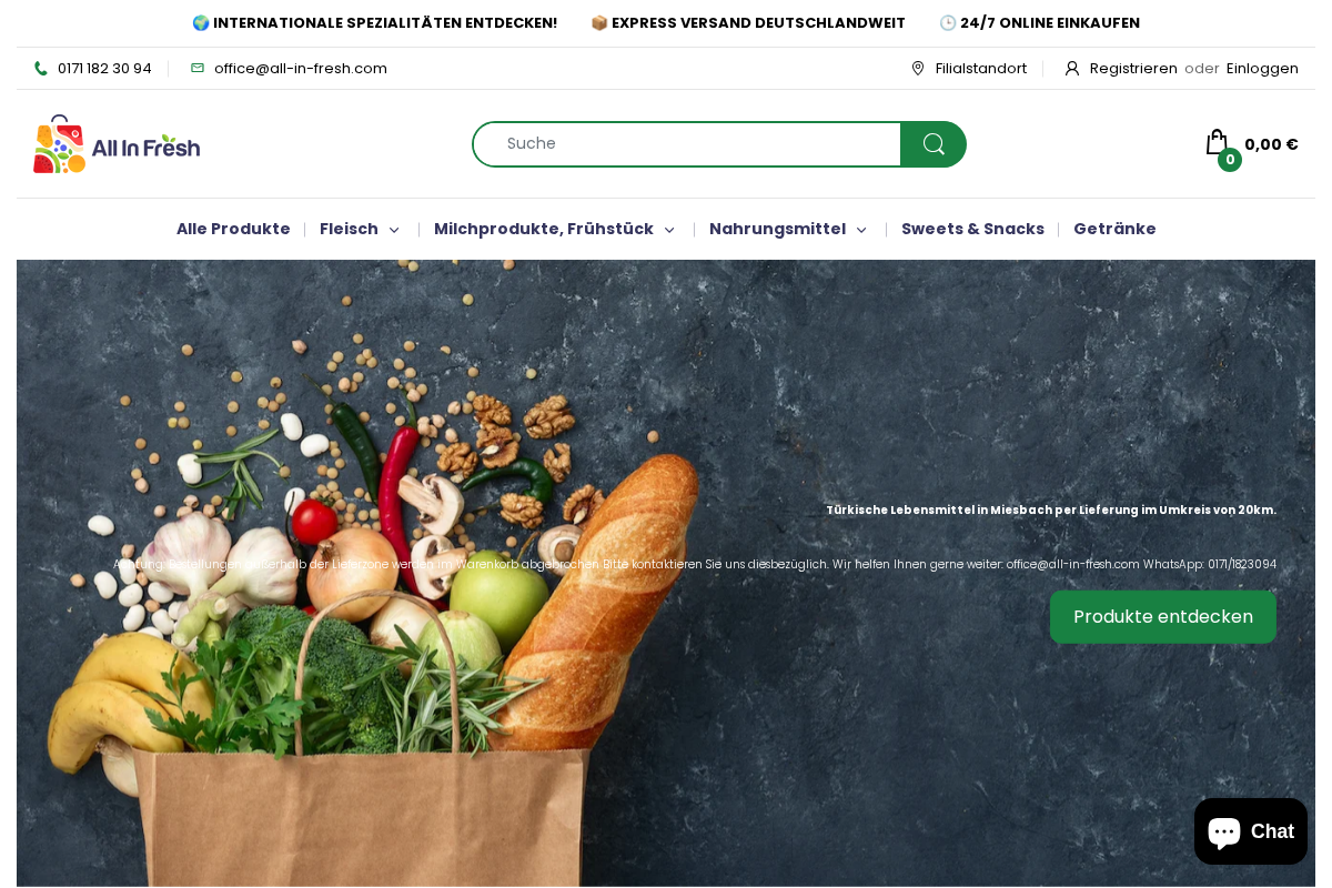 All In Fresh homepage screenshot