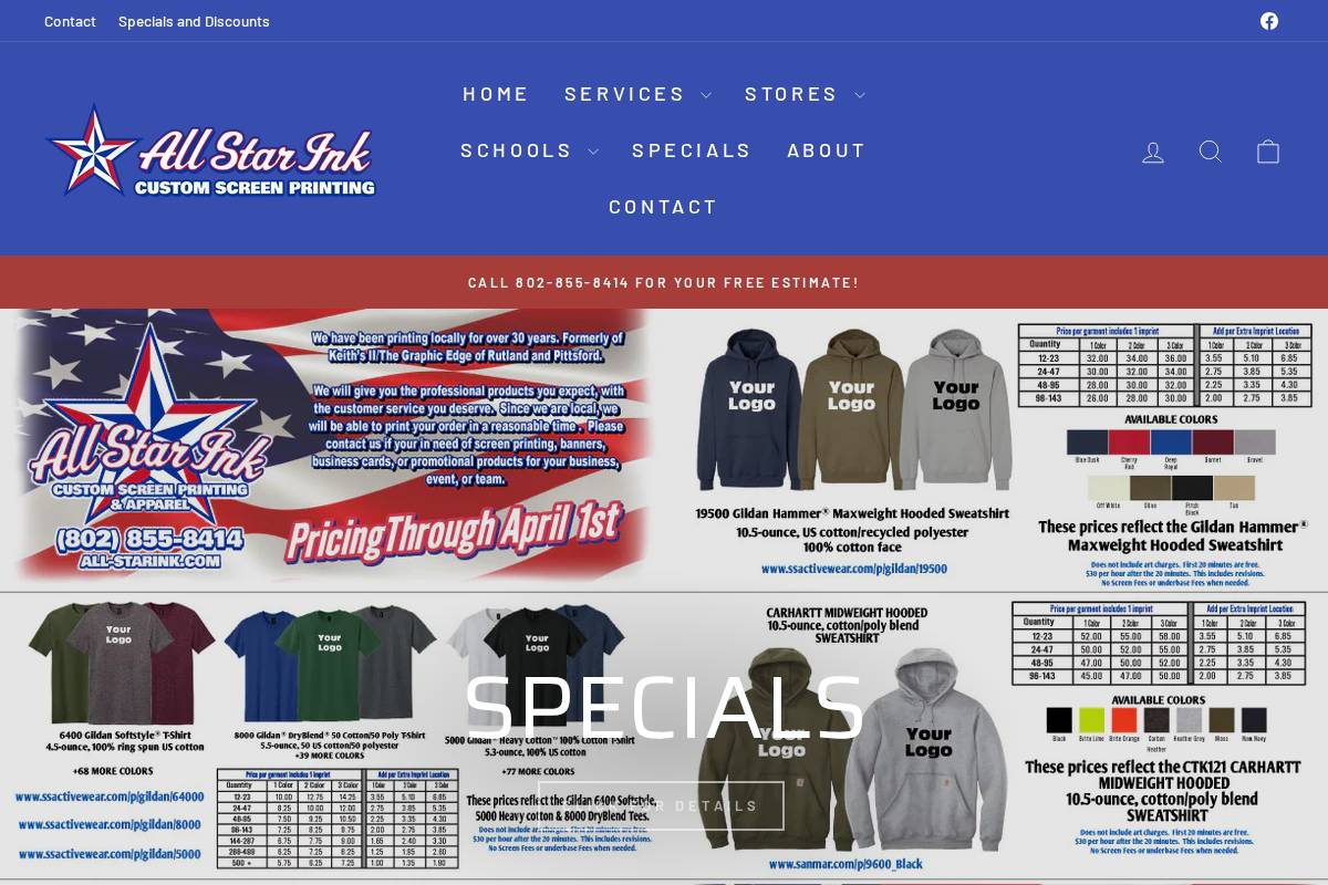 all-starink.com homepage screenshot