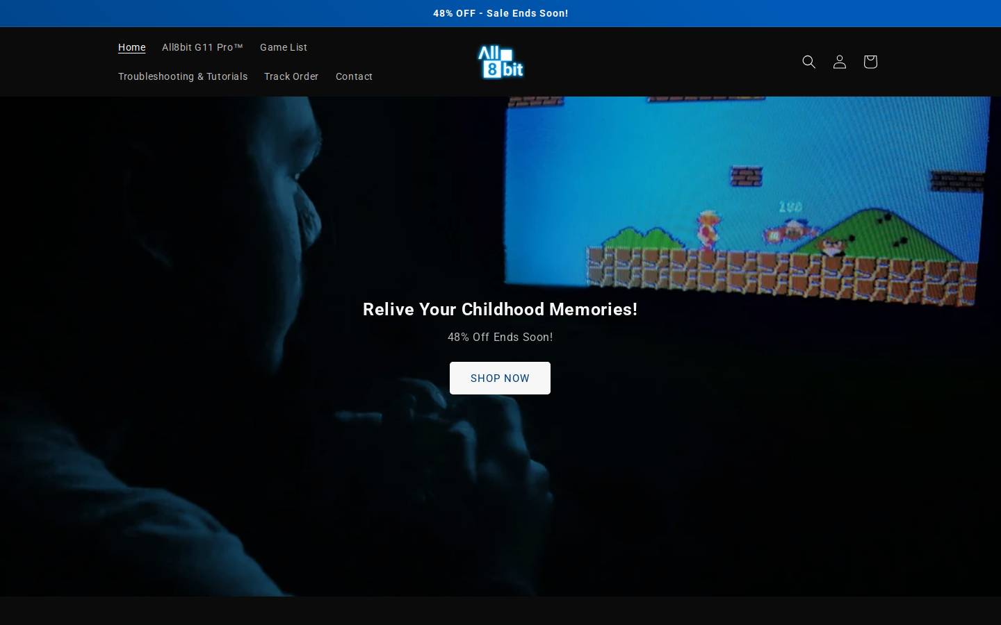 All8bit homepage screenshot