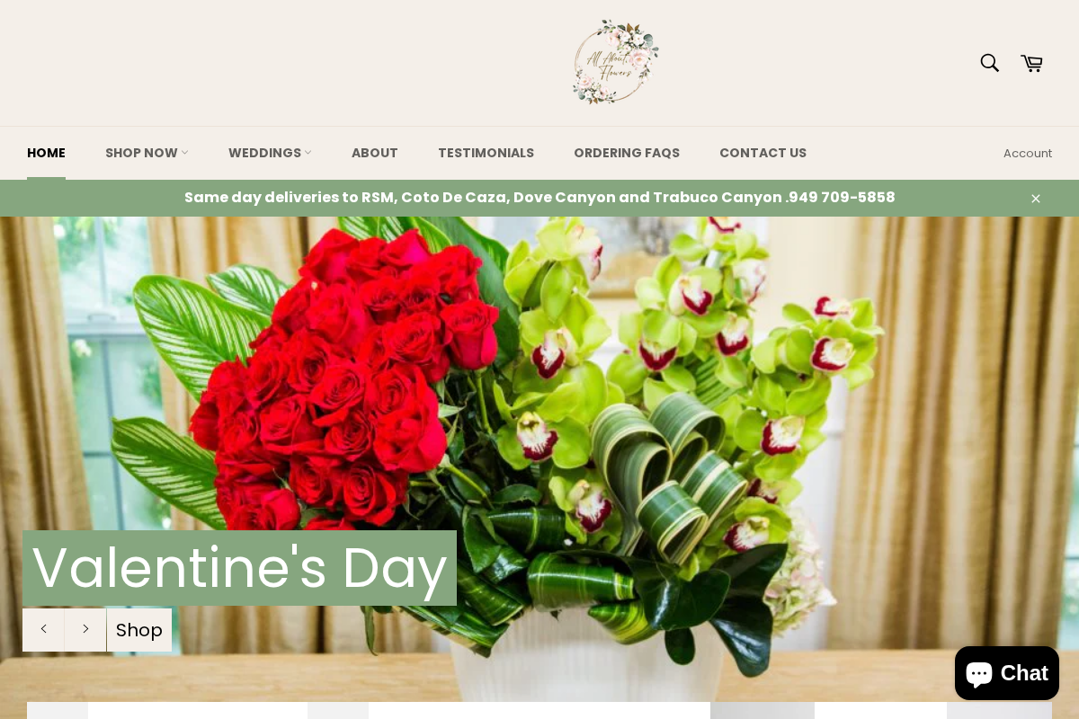 All About Flowers homepage screenshot