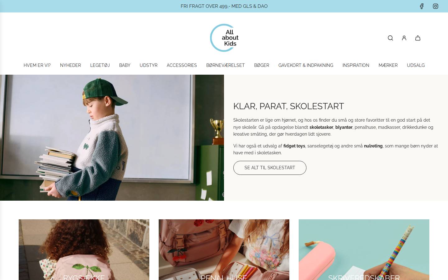All About Kids homepage screenshot