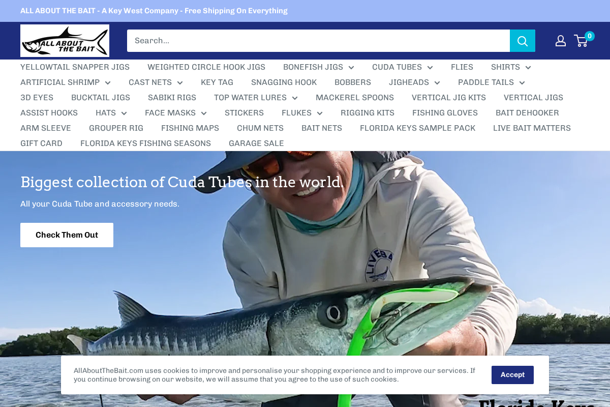 Allaboutthebait homepage screenshot