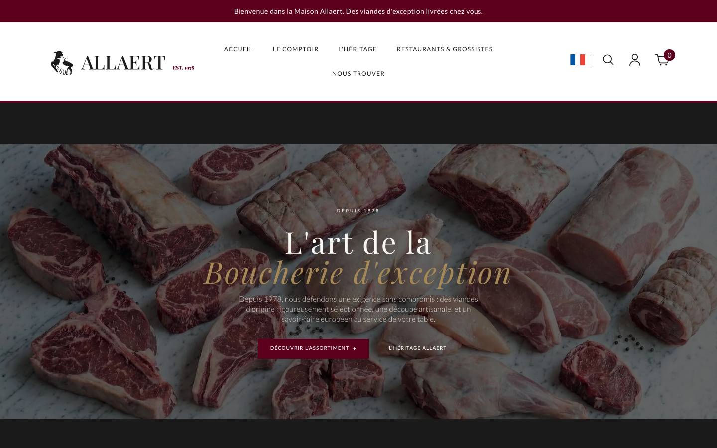 allaert-meat.be homepage screenshot