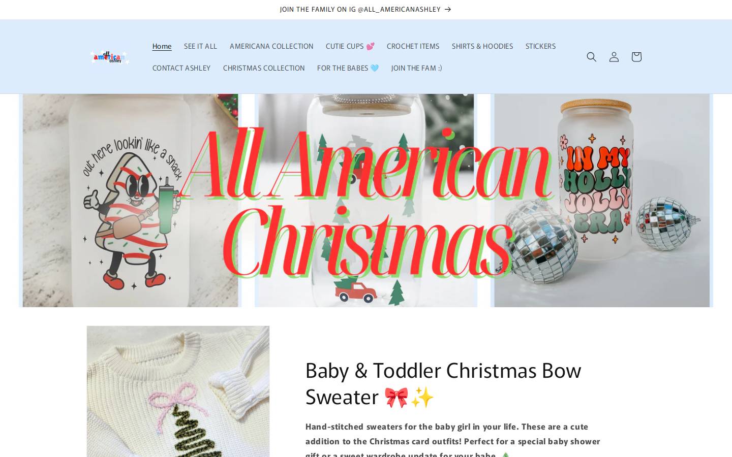 allamericanashley.com homepage screenshot
