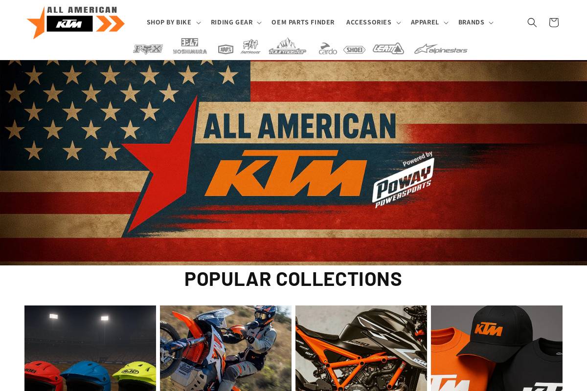 allamericanktm.com homepage screenshot
