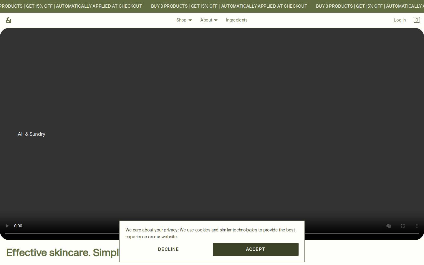 allandsundryskin.com homepage screenshot