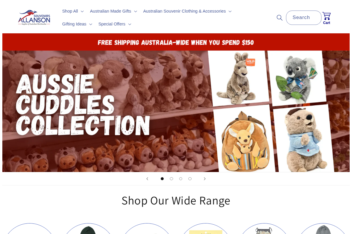 Allanson Souvenirs homepage screenshot