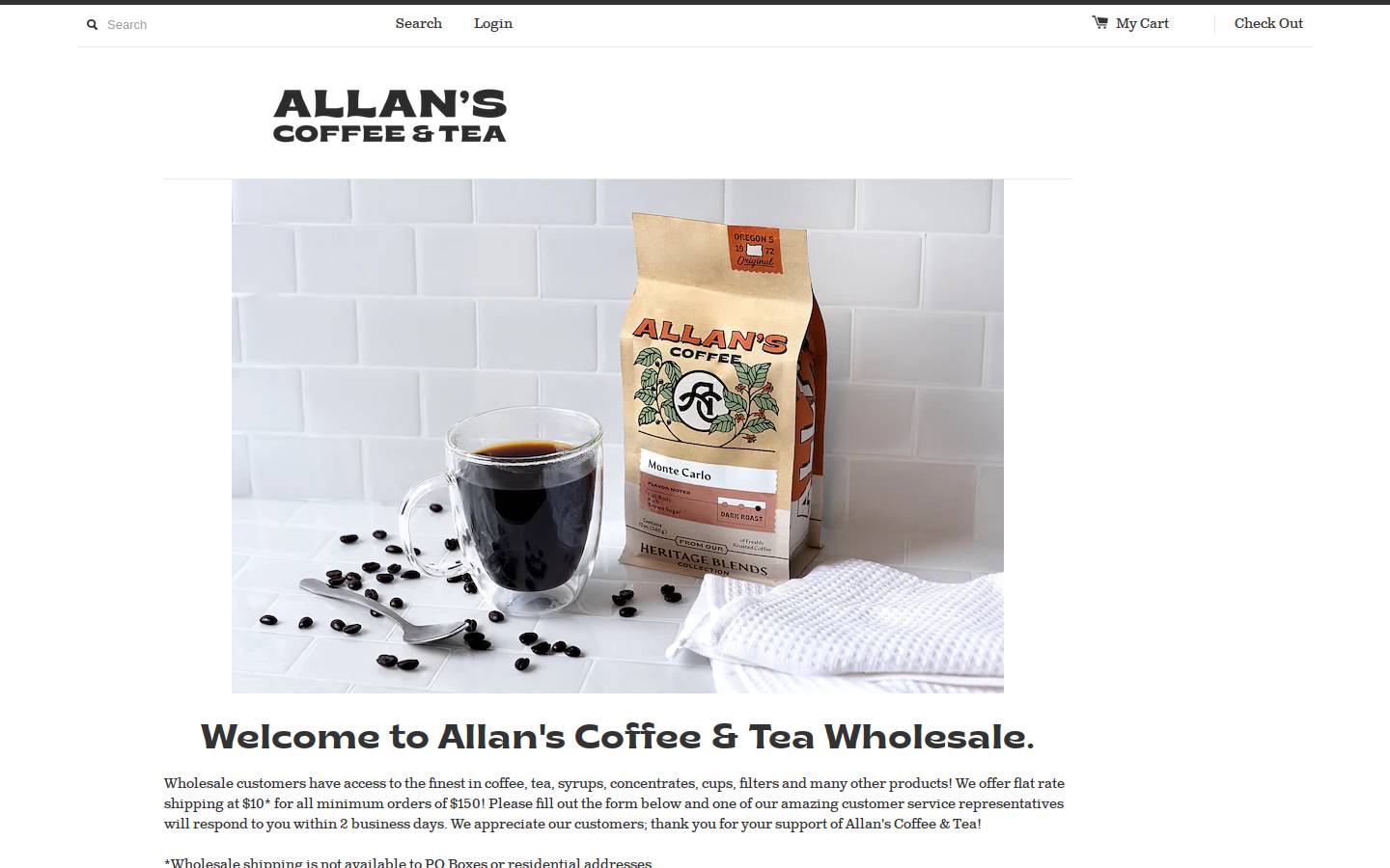allanswholesale.com homepage screenshot