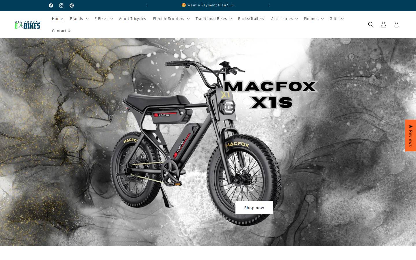 allaroundebikes.com homepage screenshot