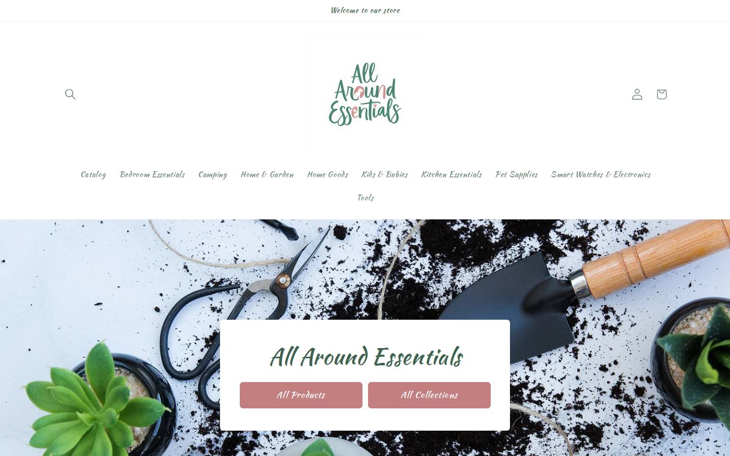 allaroundessentials.com homepage screenshot