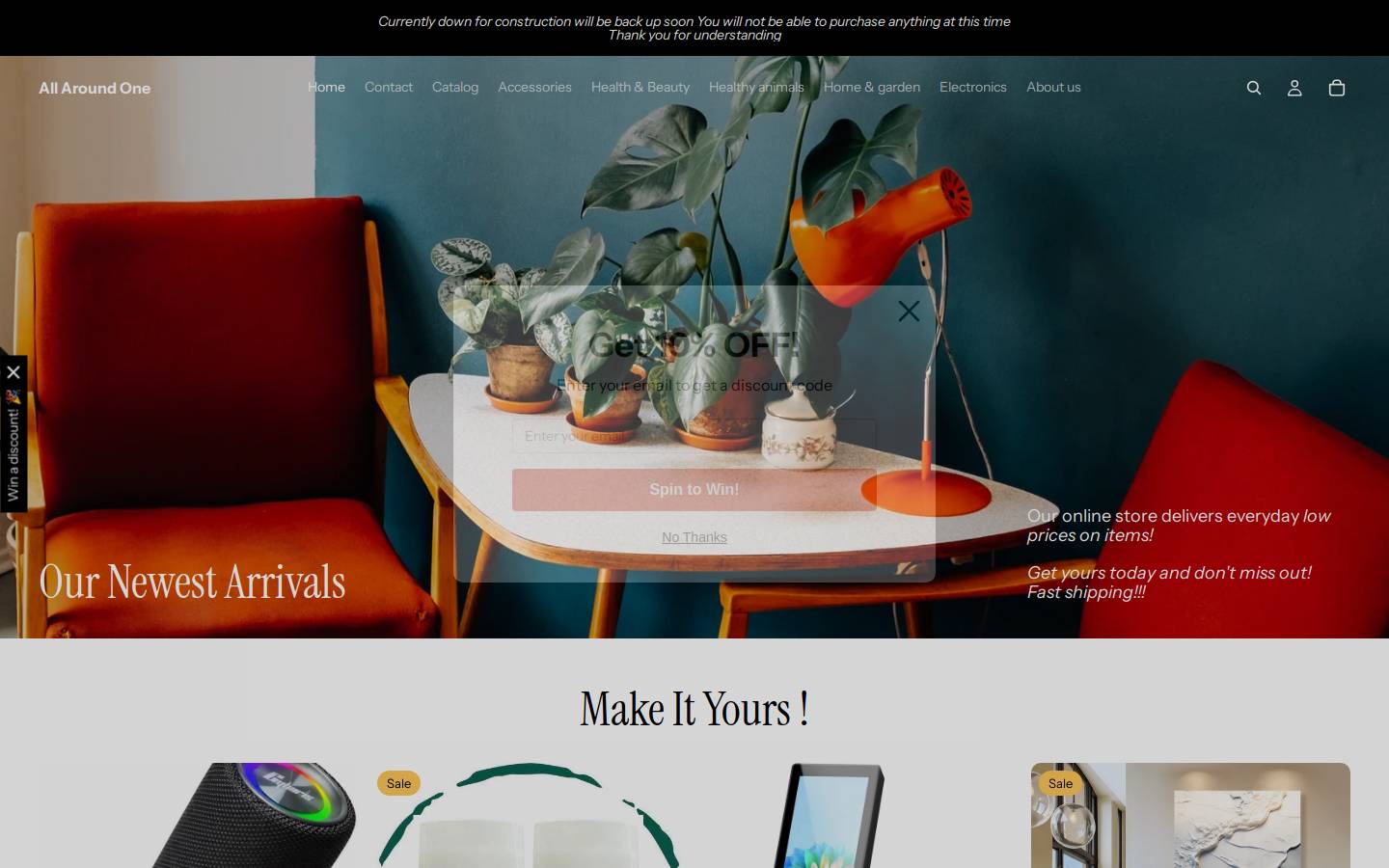 allaroundone.com homepage screenshot