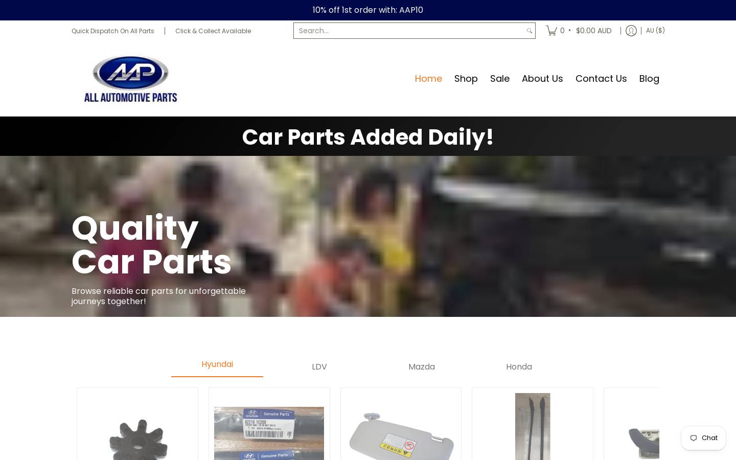 allautomotiveparts.com.au homepage screenshot