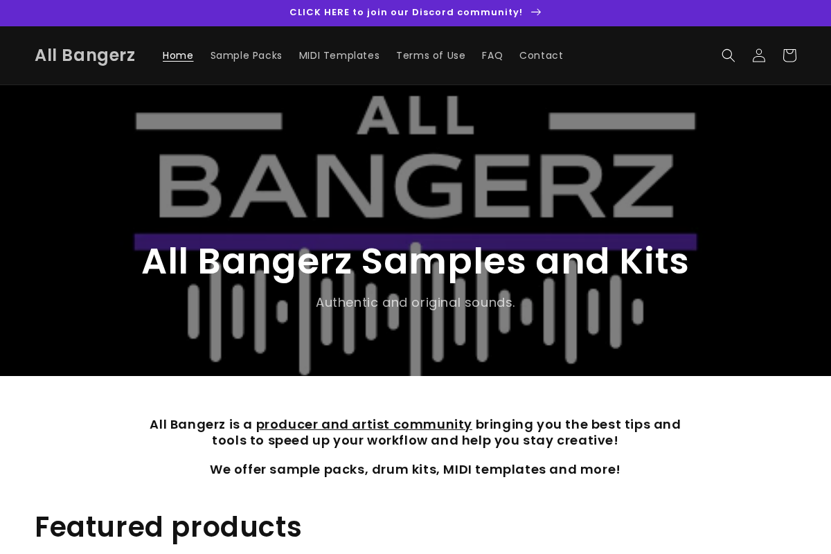 All Bangerz homepage screenshot