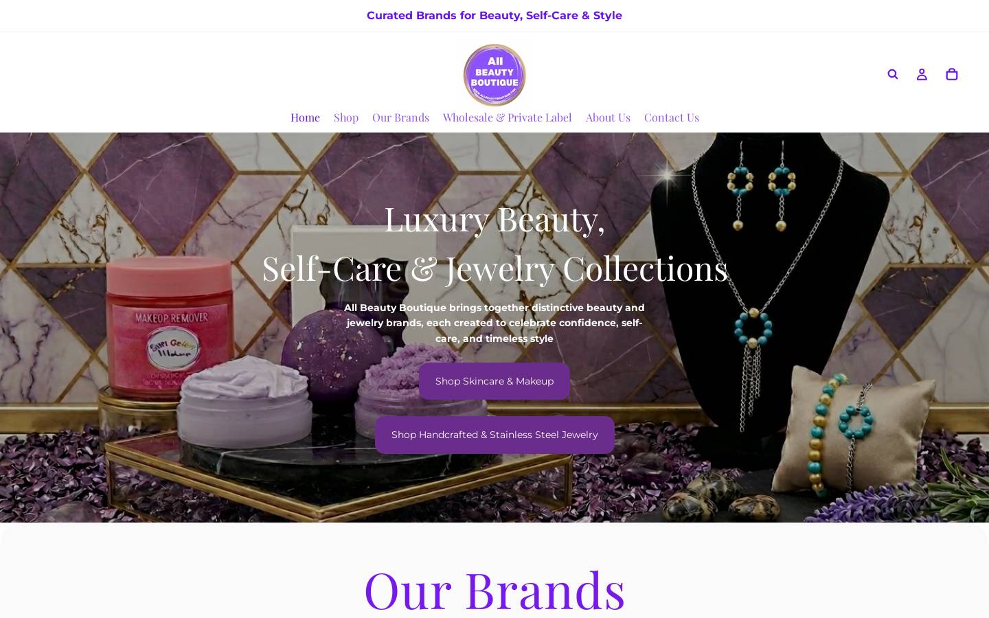 allbeautyboutique.com homepage screenshot