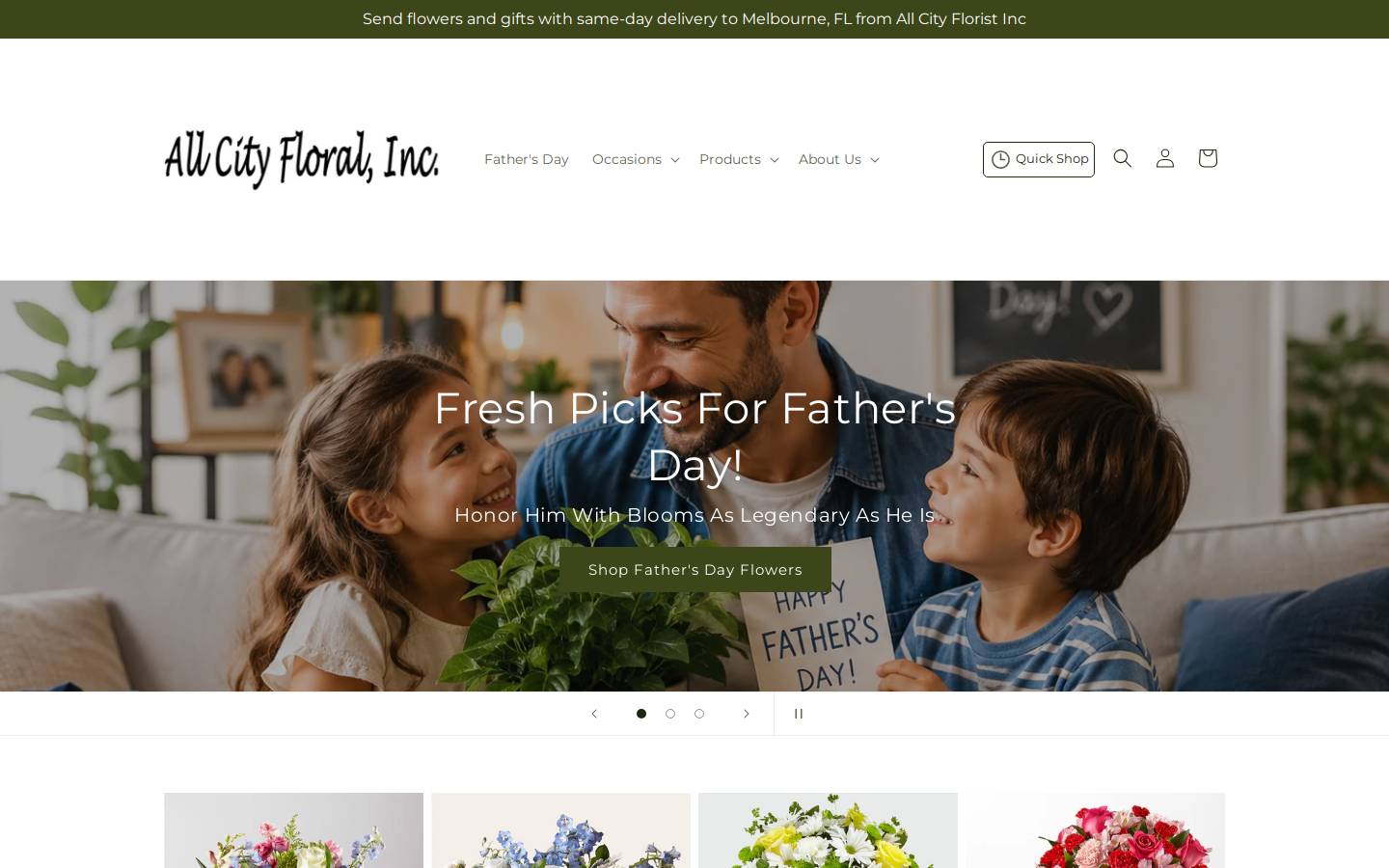 allcityflorists.com homepage screenshot