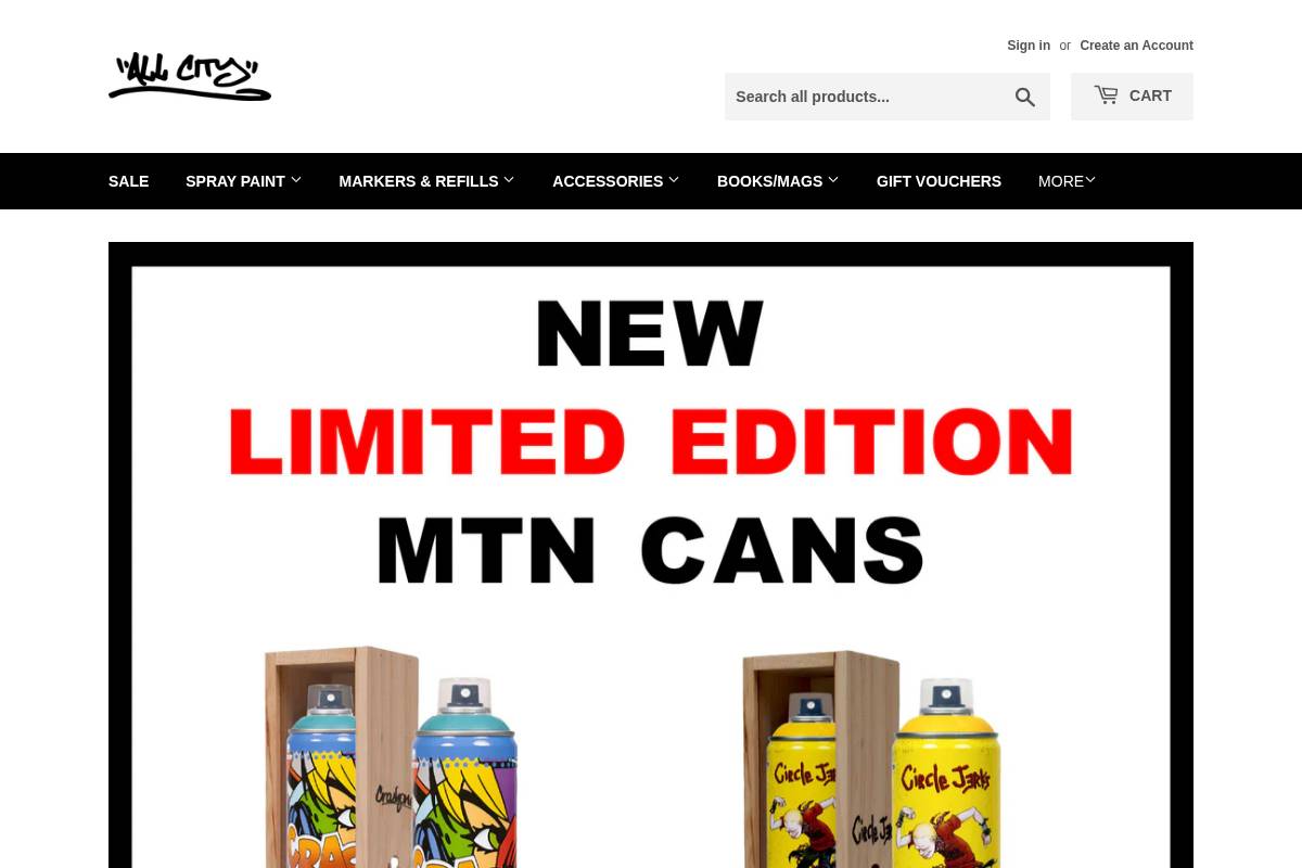 Allcitygraffiti homepage screenshot