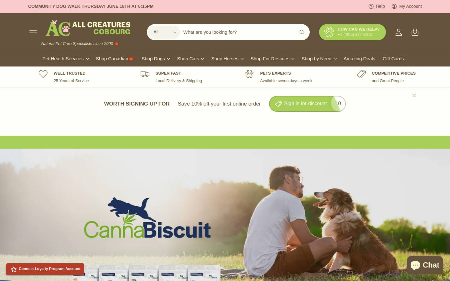 allcreatures.ca homepage screenshot