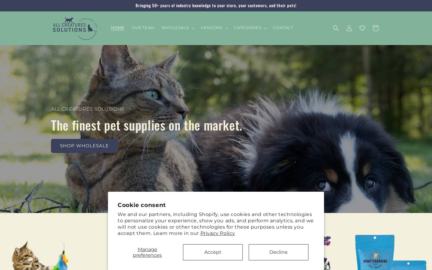 allcreaturessolutions.com homepage screenshot