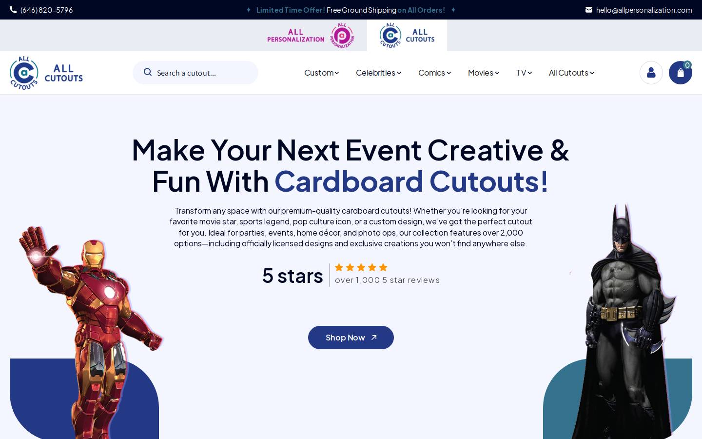 allcutouts.com homepage screenshot