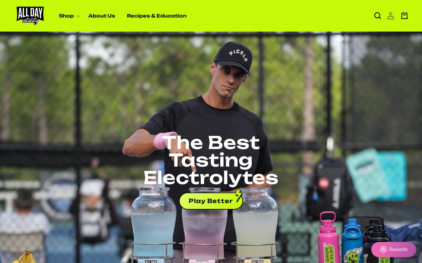 alldayvitality.com homepage screenshot