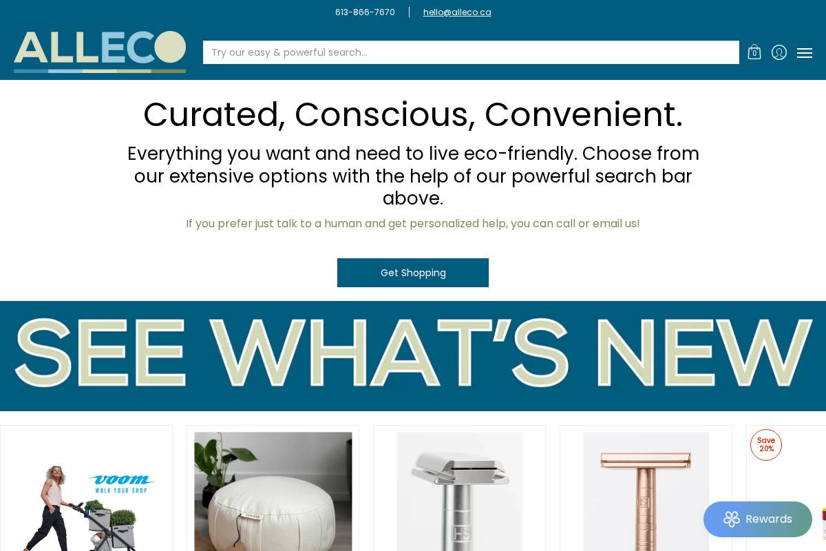 alleco.ca homepage screenshot