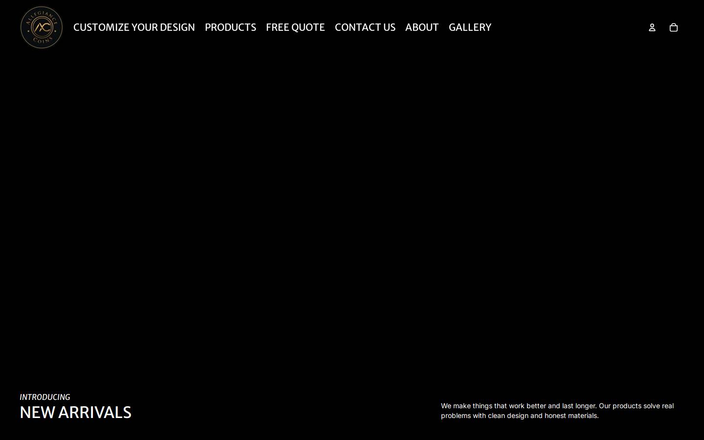allegiancecoin.com homepage screenshot