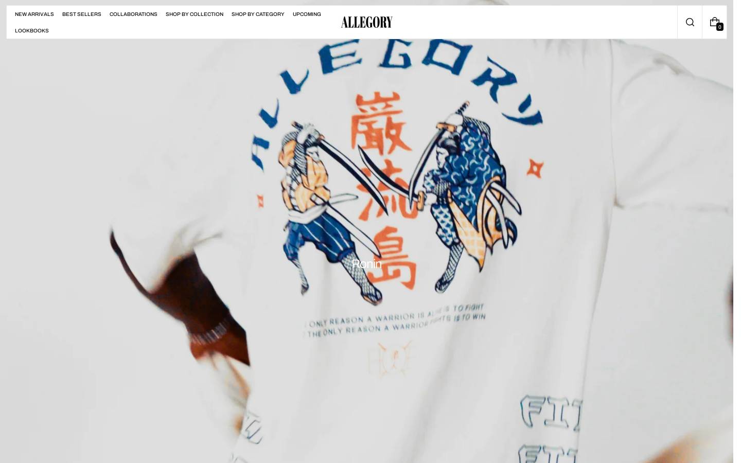 allegory.store homepage screenshot