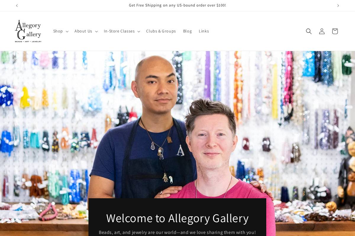 allegorygallery.com homepage screenshot