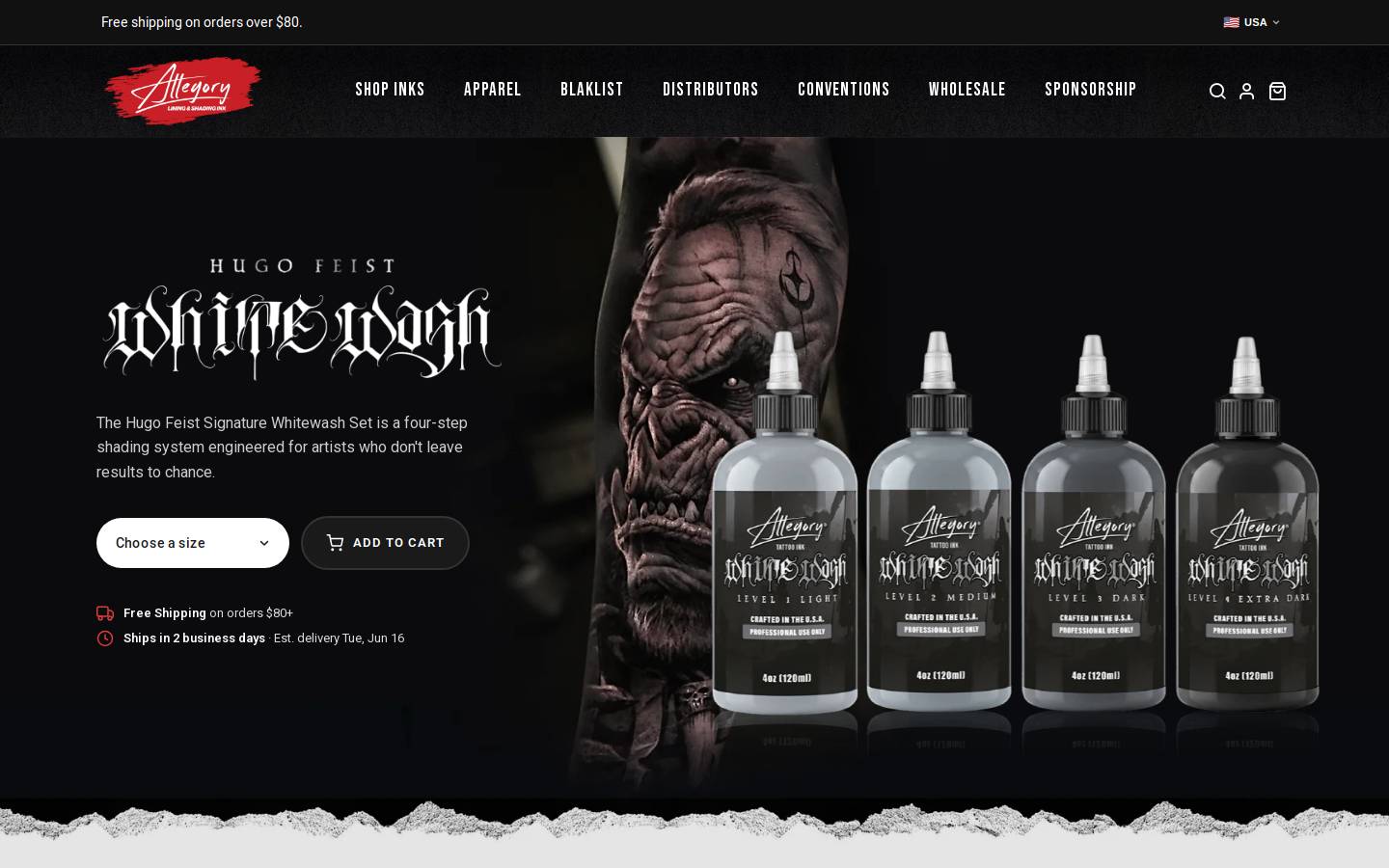 allegoryink.com homepage screenshot