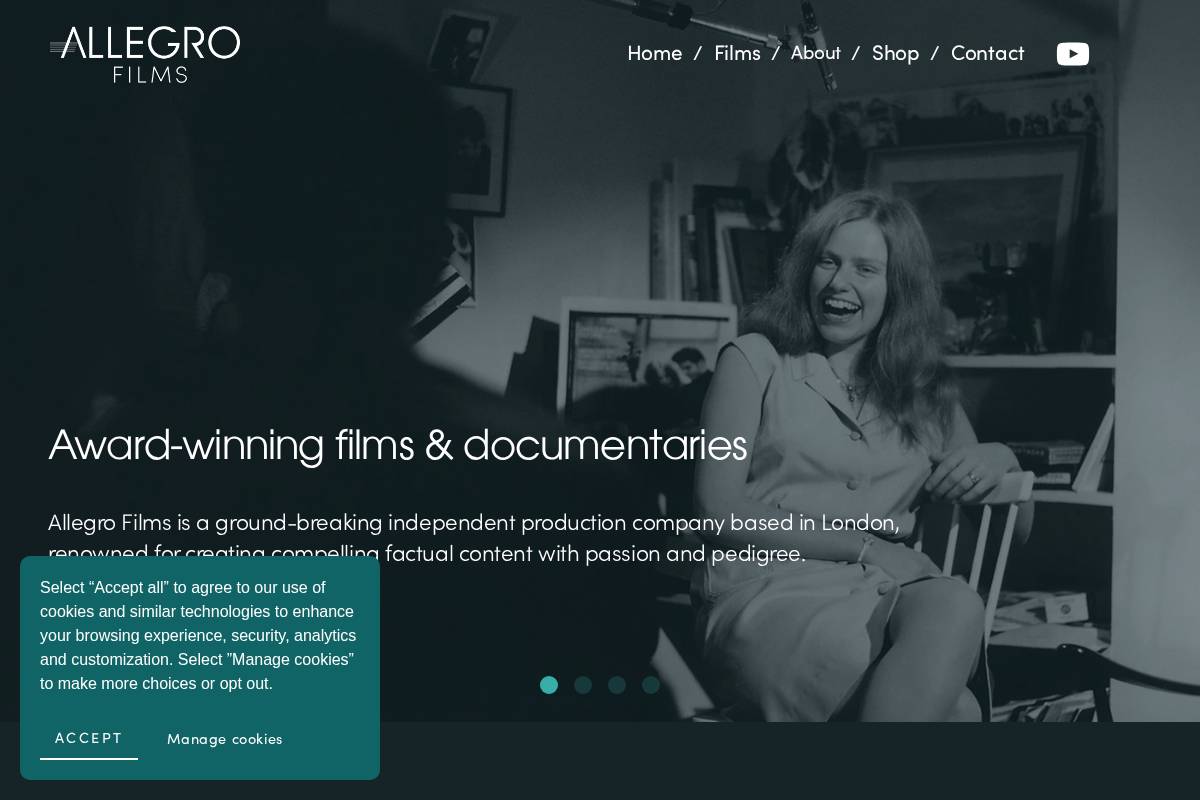 allegrofilms.com homepage screenshot