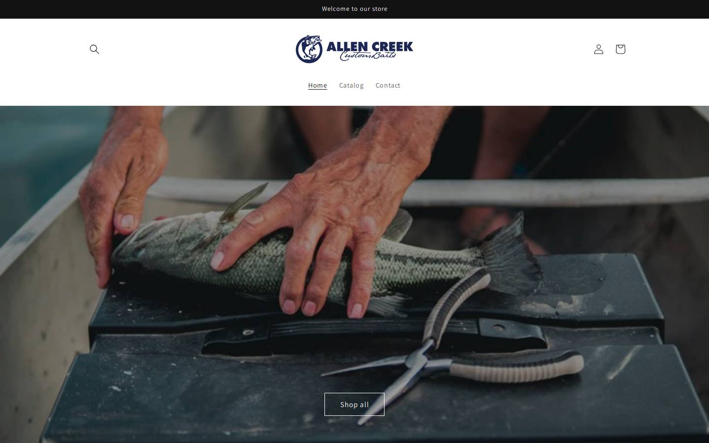 allencreekcustombaits.com homepage screenshot