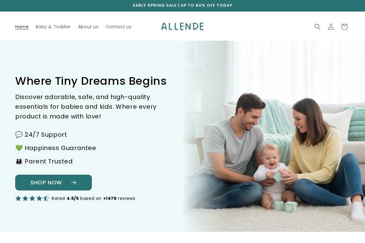 Allendebrand homepage screenshot