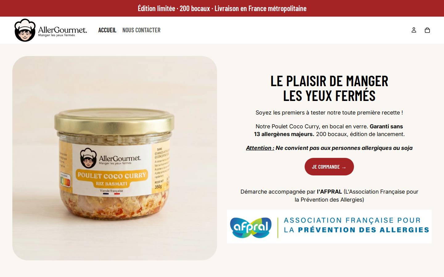 allergourmet.com homepage screenshot