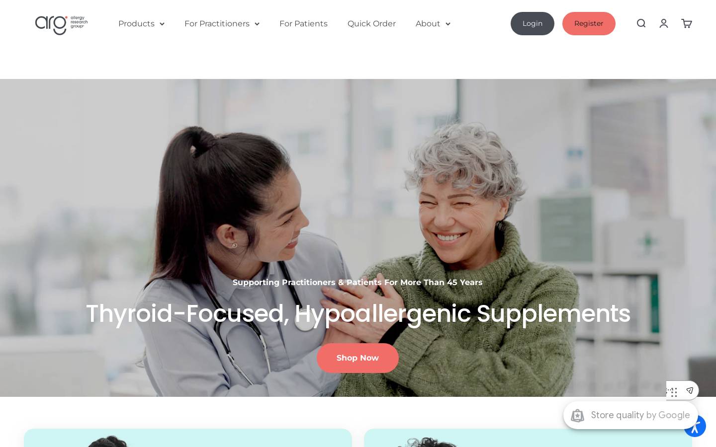 allergyresearchgroup.com homepage screenshot