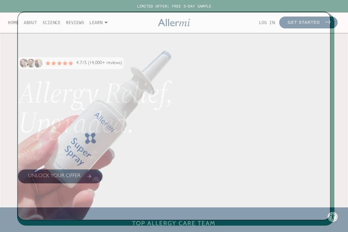 Allermi homepage screenshot