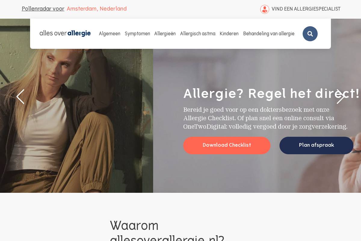 allesoverallergie.nl homepage screenshot