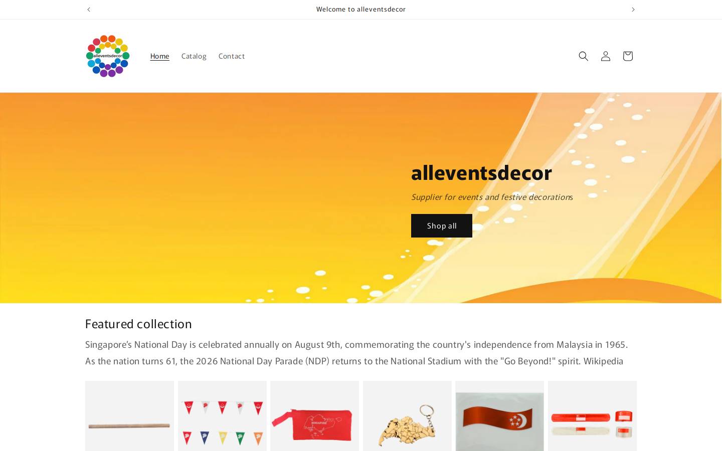 alleventsdecor.com homepage screenshot