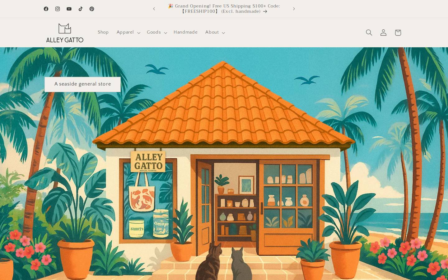 alleygatto.com homepage screenshot